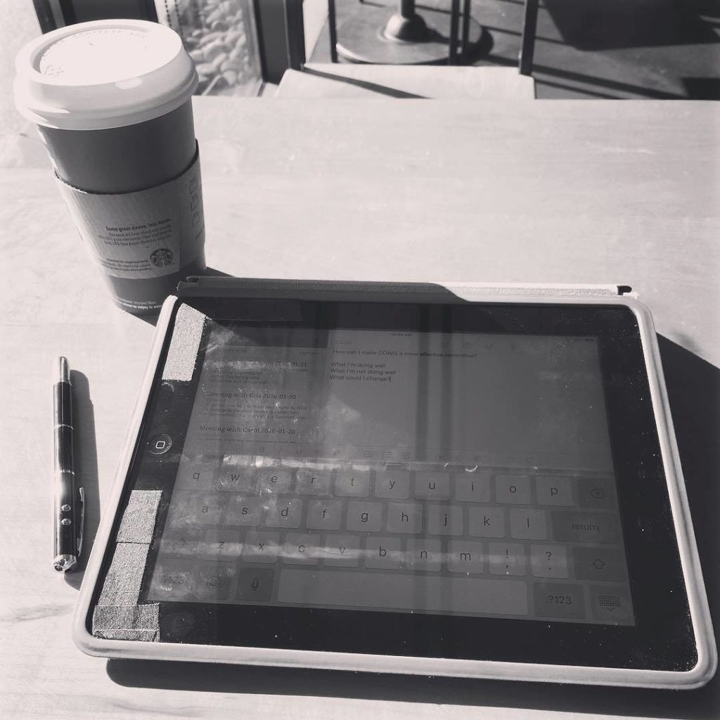 tablet and coffee