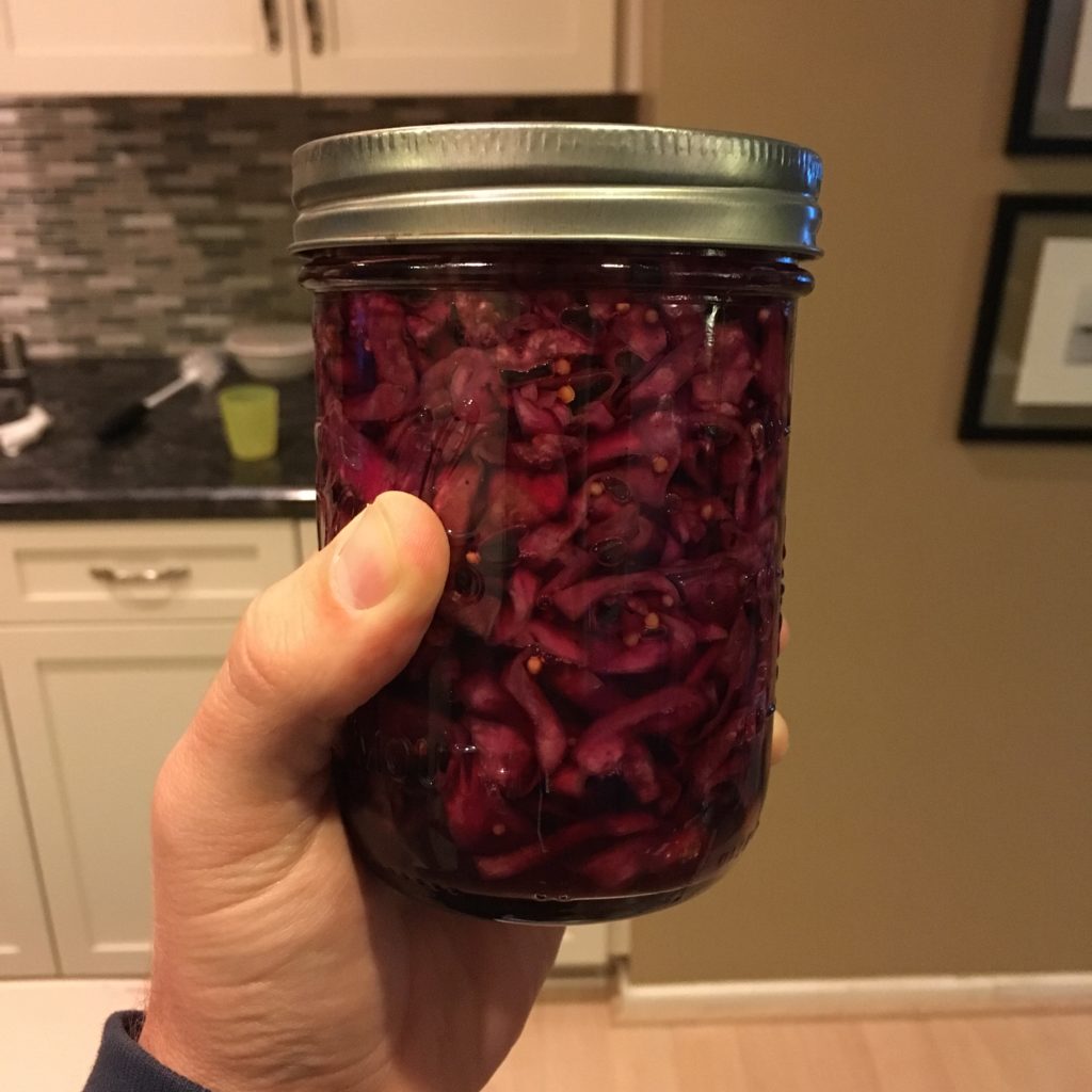 red cabbage in a jar