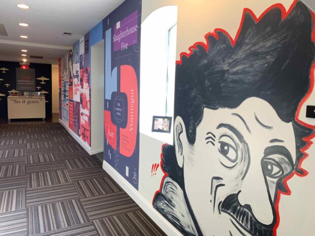 wall mural of Kurt Vonnegut