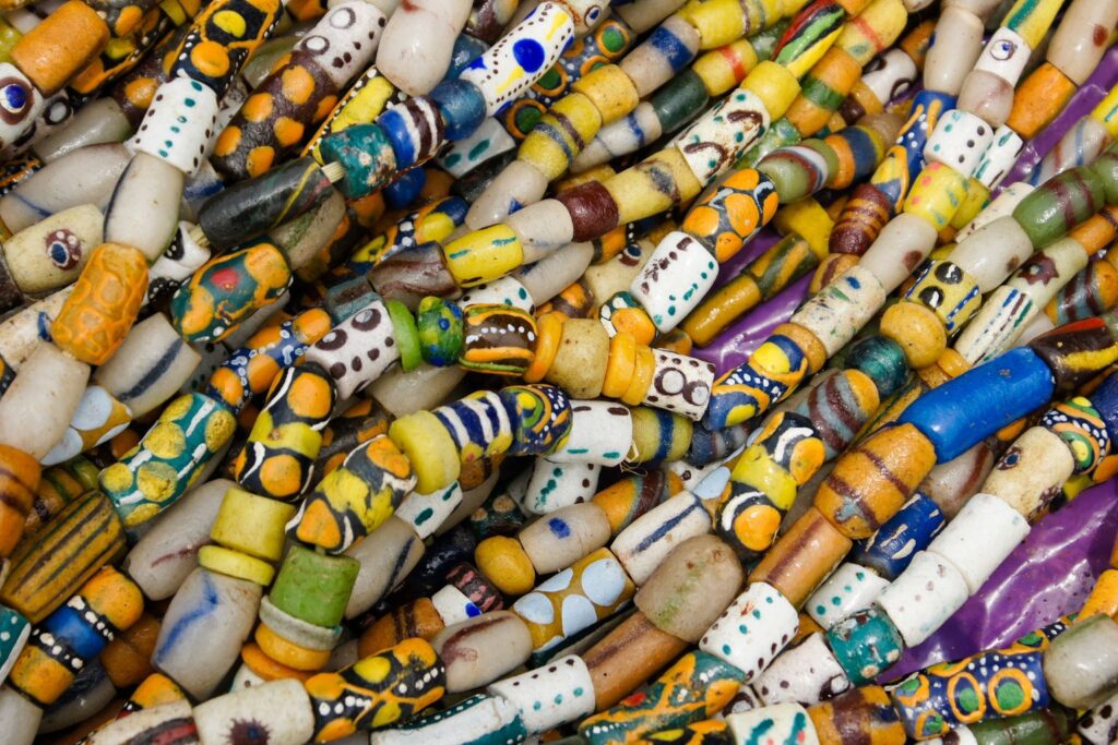 various colored and patterned beads
