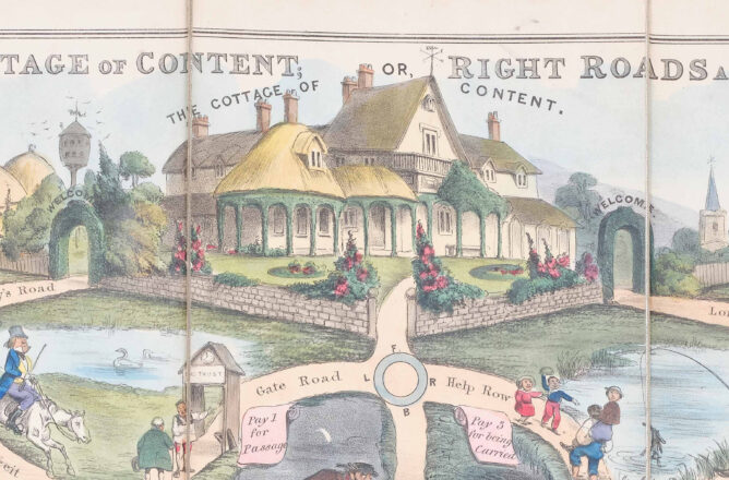 illustration of a 19th century cottage