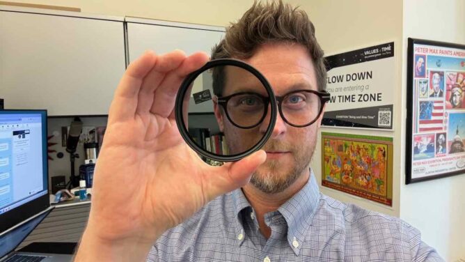 John holding an ND filter